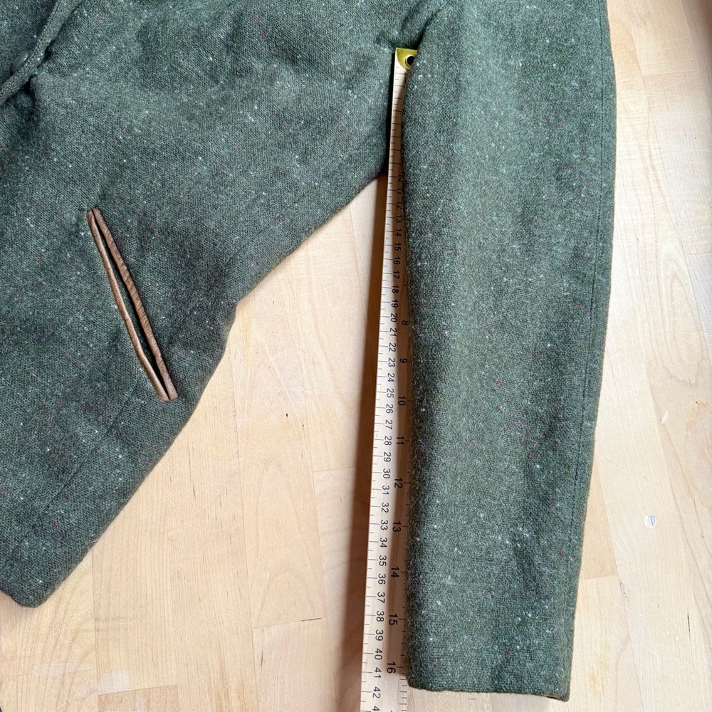 Vintage SEELER West Germany Wool Jacket Nappa Leather Field Coat Trachten Blazer - Picture 14 of 16